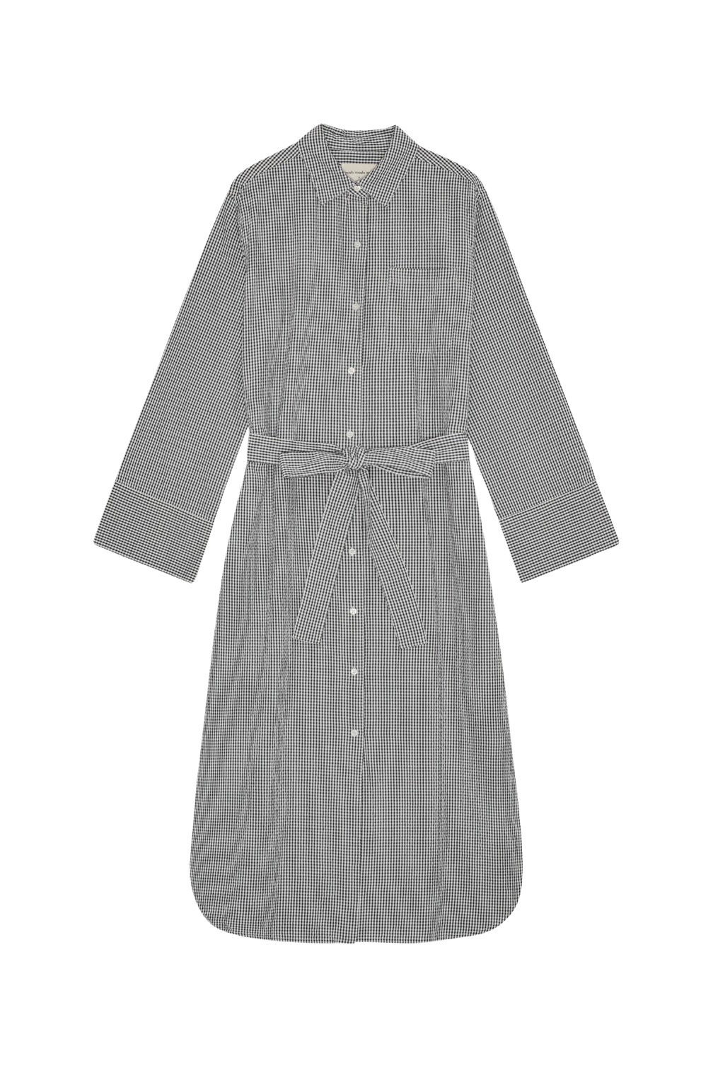 Daylight Gingham skjortekjole - Ecru/Navy